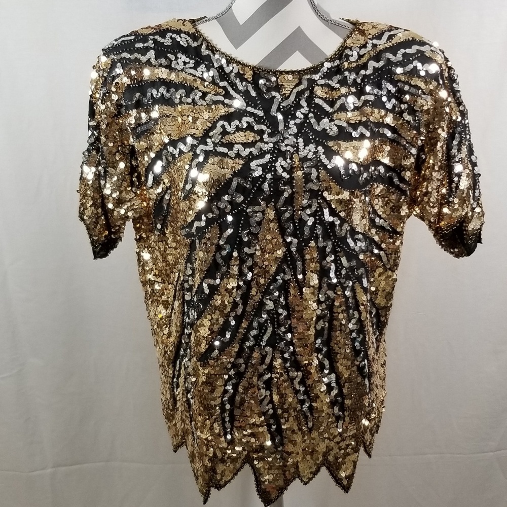 STUNNING Vintage Sequin Blouse